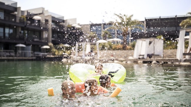 Pools galore at our hotel at Lake Garda with swimming pool