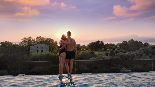 Pools galore at our hotel at Lake Garda with swimming pool