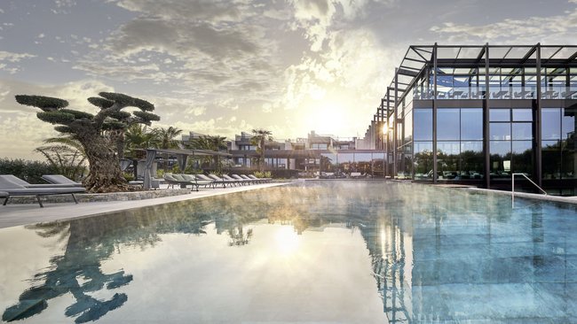 Pools galore at our hotel at Lake Garda with swimming pool